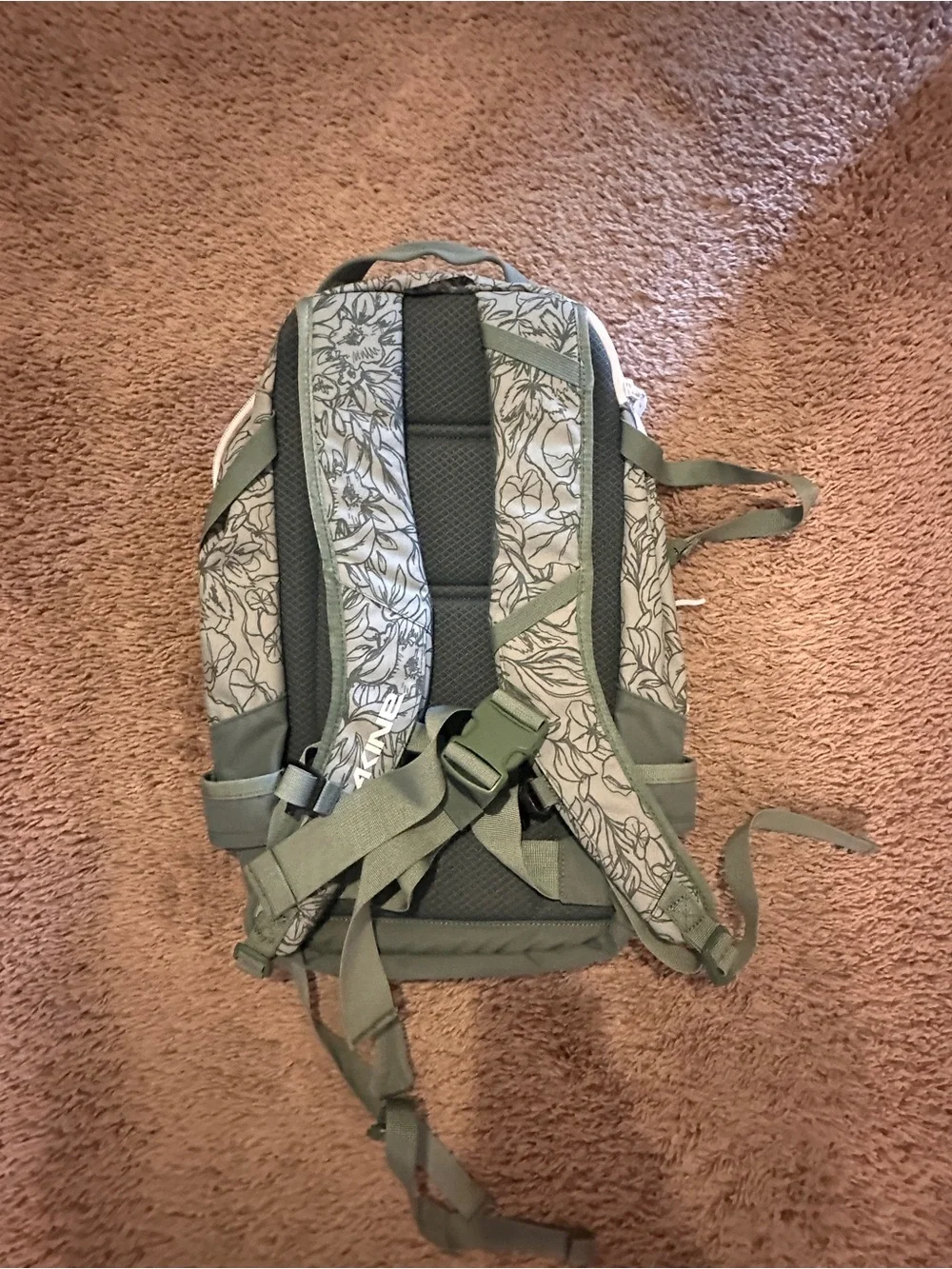 Dakine Floral Print Backpack in Sage teal color